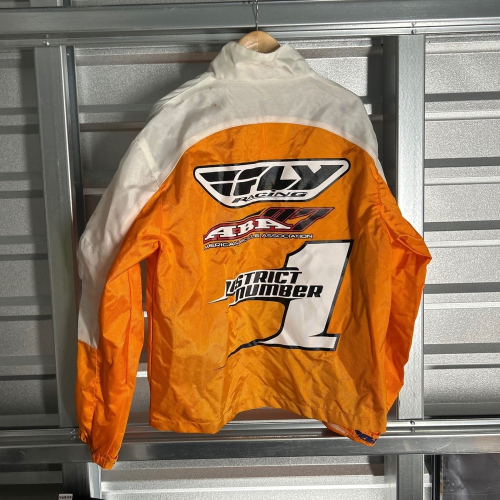 Fly Racing ABA BMX Racing Jacket Orange White Windbreaker Mens XL District 1